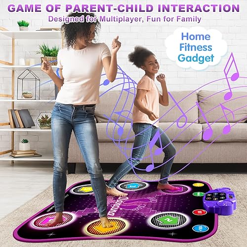 Miniatura 7 de Jugana Juguetes de tapete de baile para niños almohadilla electrónica de baile de música con luz de 6 botones y Bluetooth inalámbrico juguete de
