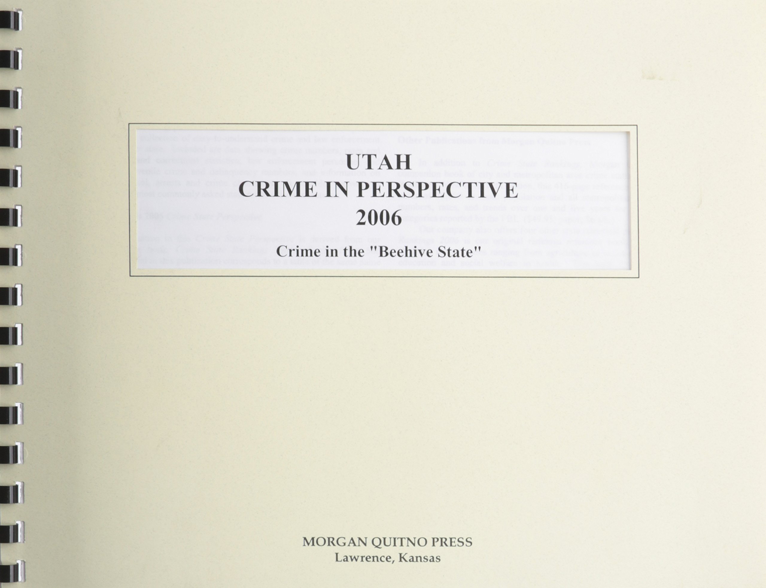 Utah Crime in Perspective 2006