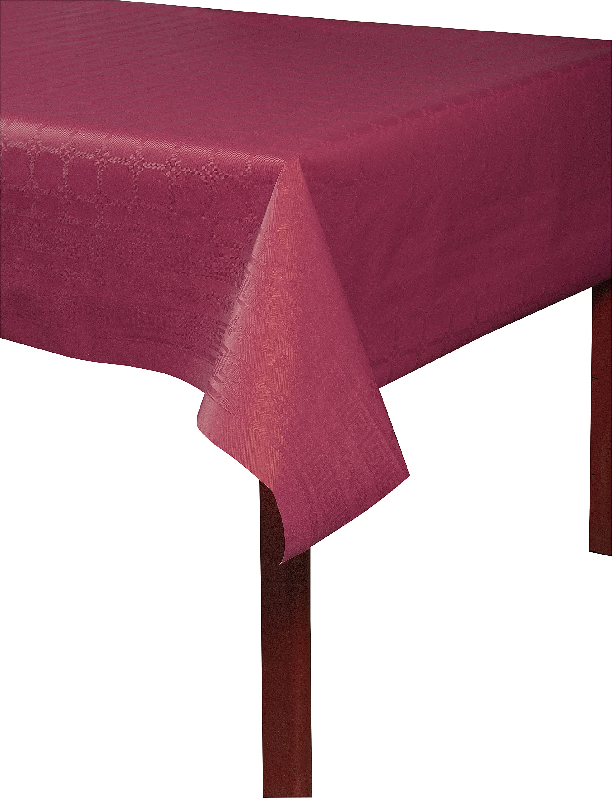 Pro Nappe - Ref R485022I - Mantel de Papel Damasco desechable en Rollo 50 M Largo X 1,20 M Ancho - Color Burdeos - Papel Damasco con Estampado Universal Chic y clásico