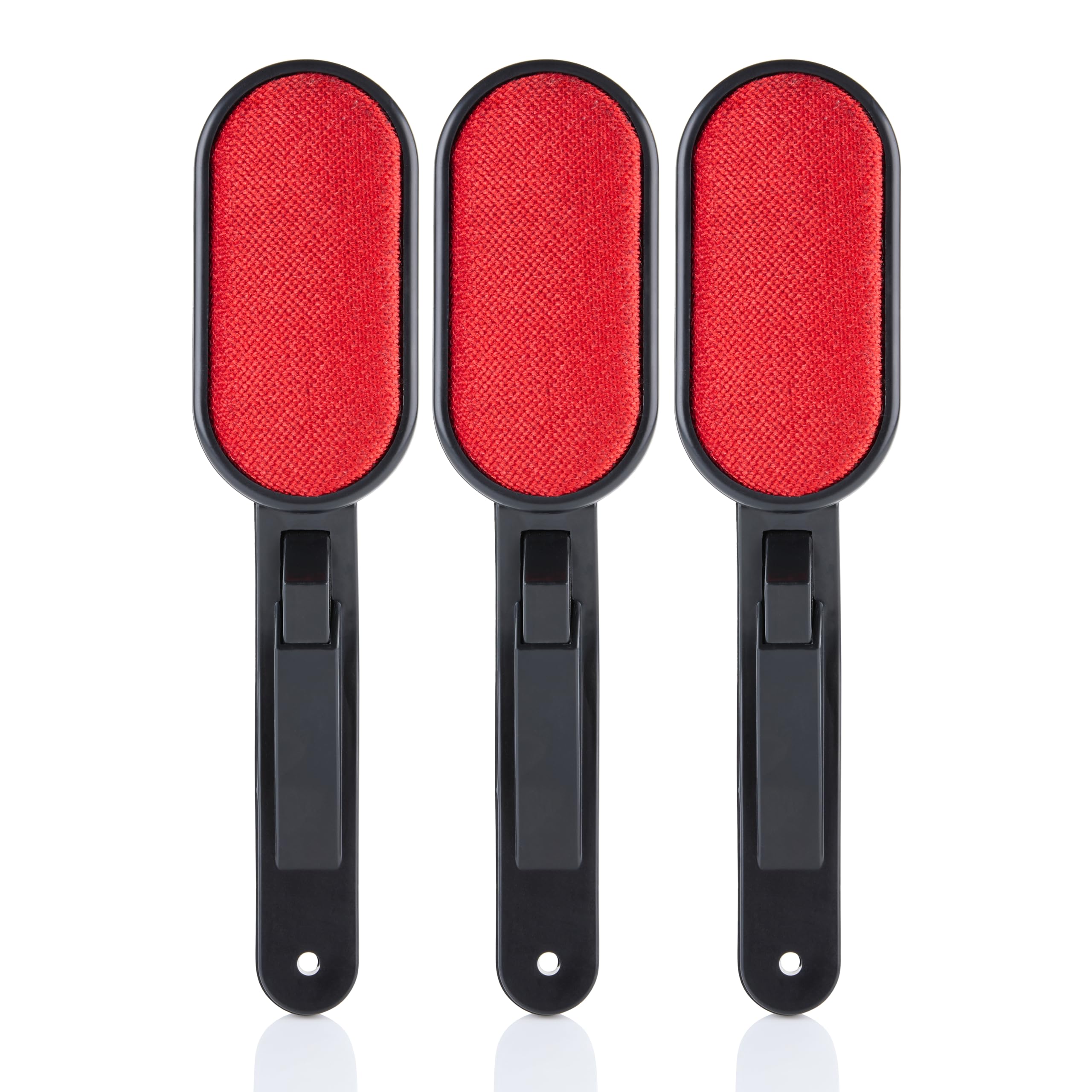 Minky Black/Red Velvet Lint & Hair Removing Clothes Brush, Reusable Velvet Lint Brush For Clothes And Furniture, Pet Hair Remover, Designed For Left And Right-Handed Use (3)