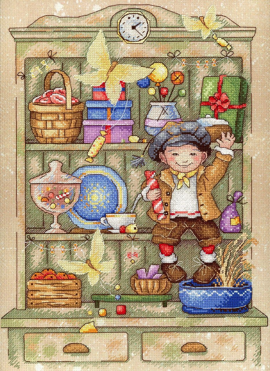 MP Studia Kit per ricamo a punto croce per adulti e principianti, decorazione per la casa, 29 x 21 cm, 18 ct.
