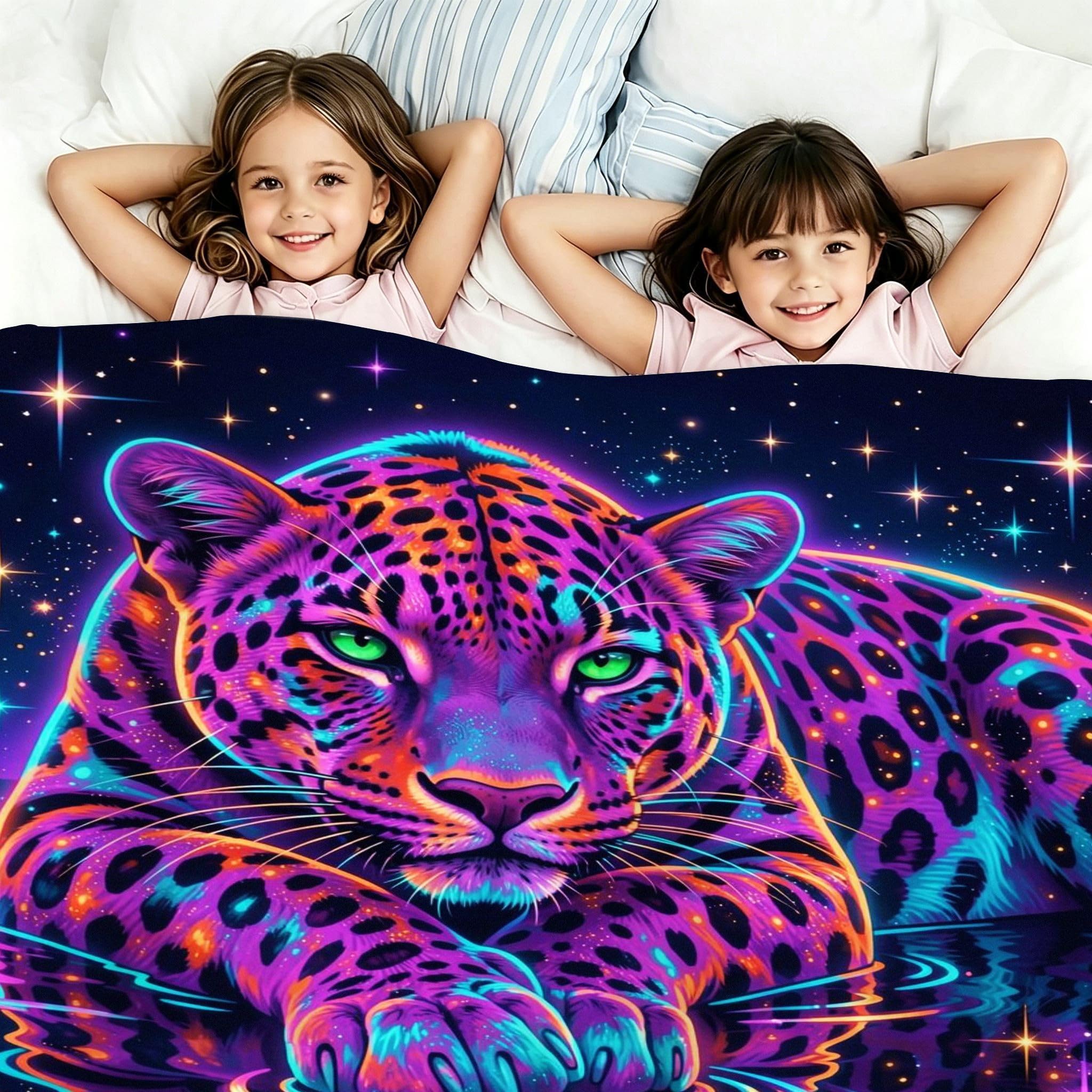 Manta Entretiempo Grande, Leopardo Morado, 220x240 cm, AQ4889