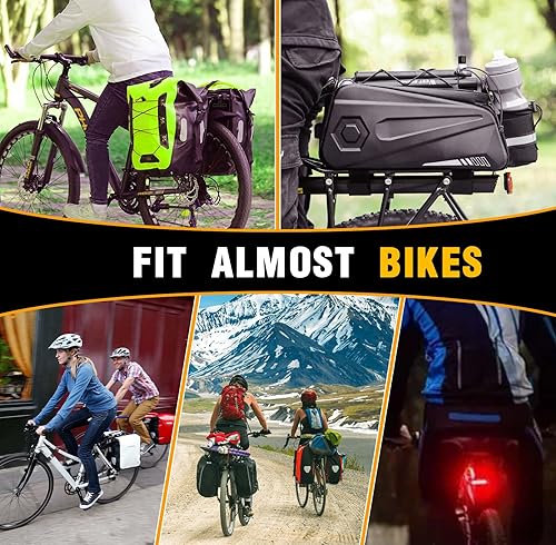 Miniatura 7 de Soporte trasero para bicicleta, soporte de carga para bicicleta, capacidad de 110-135 libras, soporte trasero de bicicleta ajustable universal,