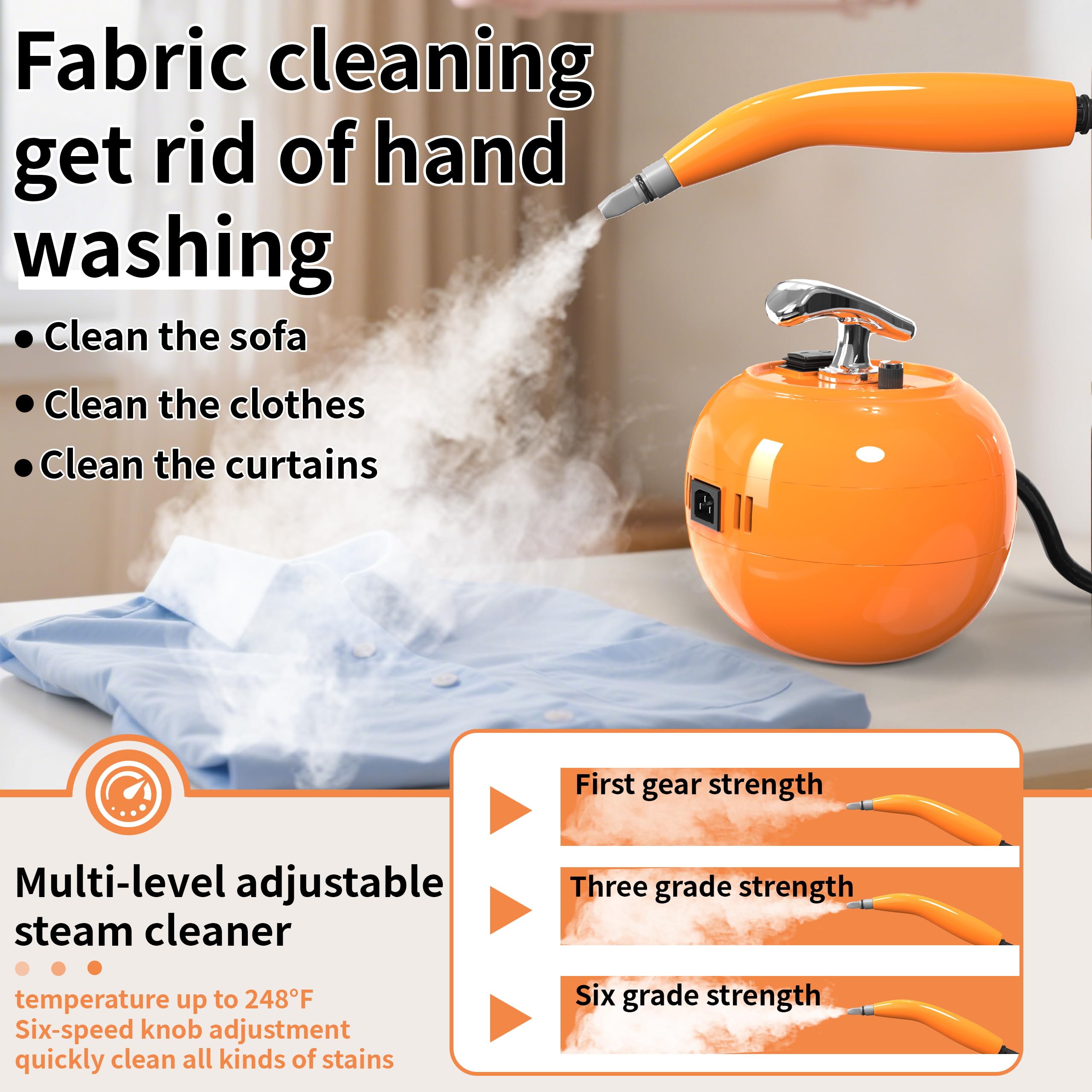 Salemfit 2000W Handheld Steam Cleaner - Powerful Cleaning -3