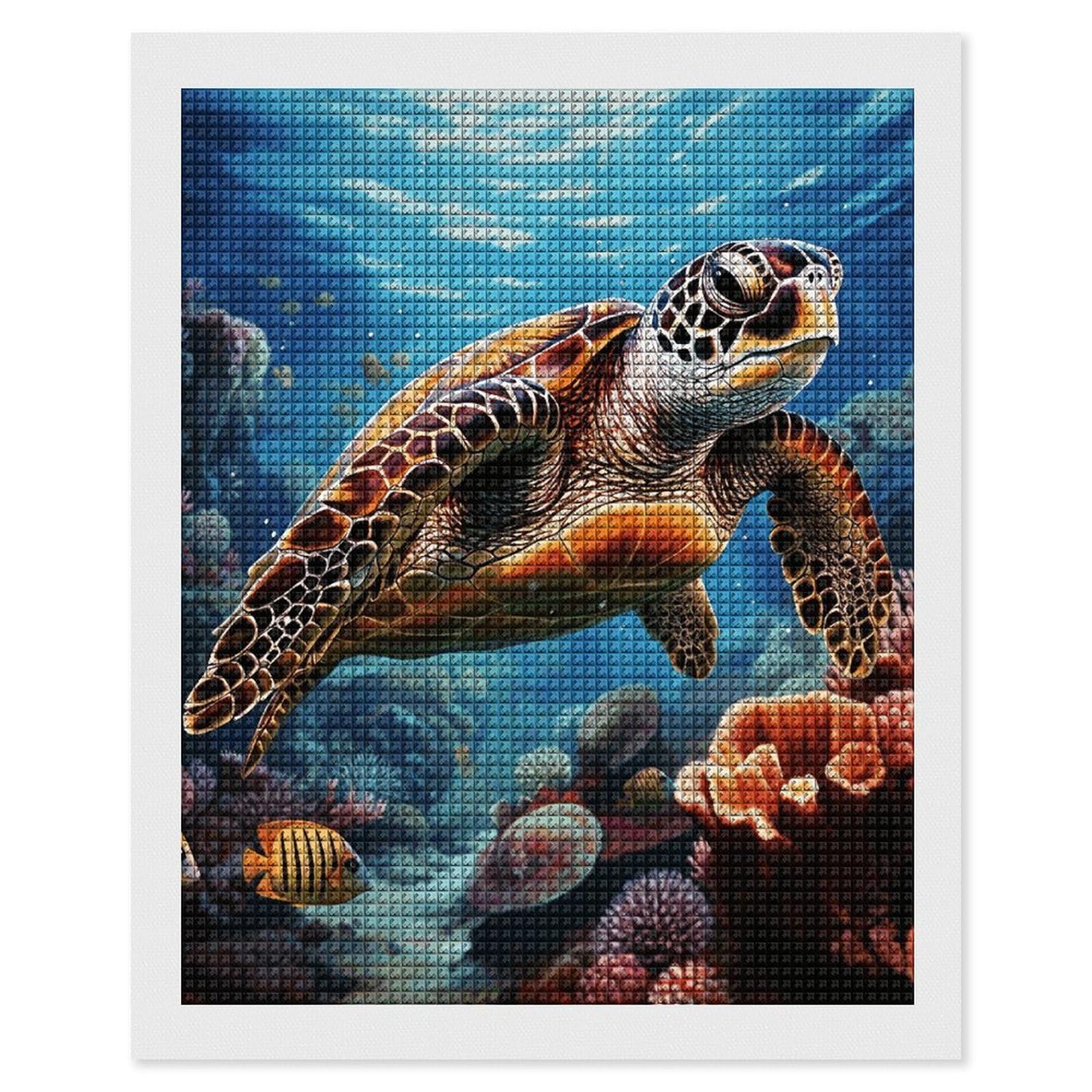 Sea Turtles Diamond Painting Diamond Art Kits for Adults, DIY 5D Diamonds Painting Kits for Beginner, Round Full Drill Diamond Dots Painting, 16"x20" Diamonds Pictures Gem Art and Crafts Wall Decor