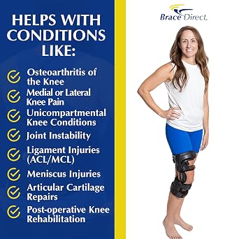 KOAlign II OA Unloader Knee Brace - Adjustable ROM Offloading Osteoarthritis Support for Bone on Bone Pain Relief PDAC L1843 L1851 (Left Knee - Fits Thigh 17-30 in)