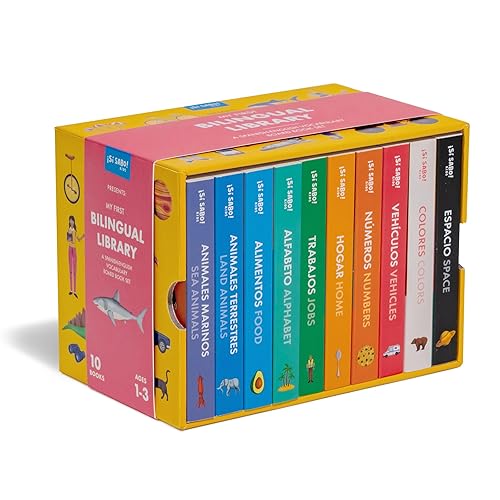 My First Bilingual Library: A Spanish-English Vocabulary Board Book Set of Colors, Numbers, Animals, ABCs, and More (Si Sabo Bilingual Books for Kids)