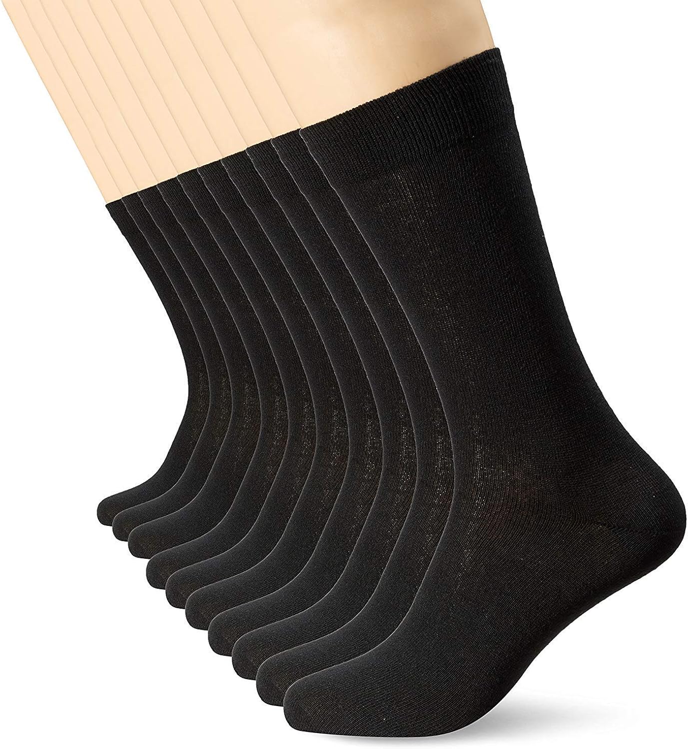 Mens Black Socks (10 Pack) FM Smart, Comfortable, Breathable Mens Socks