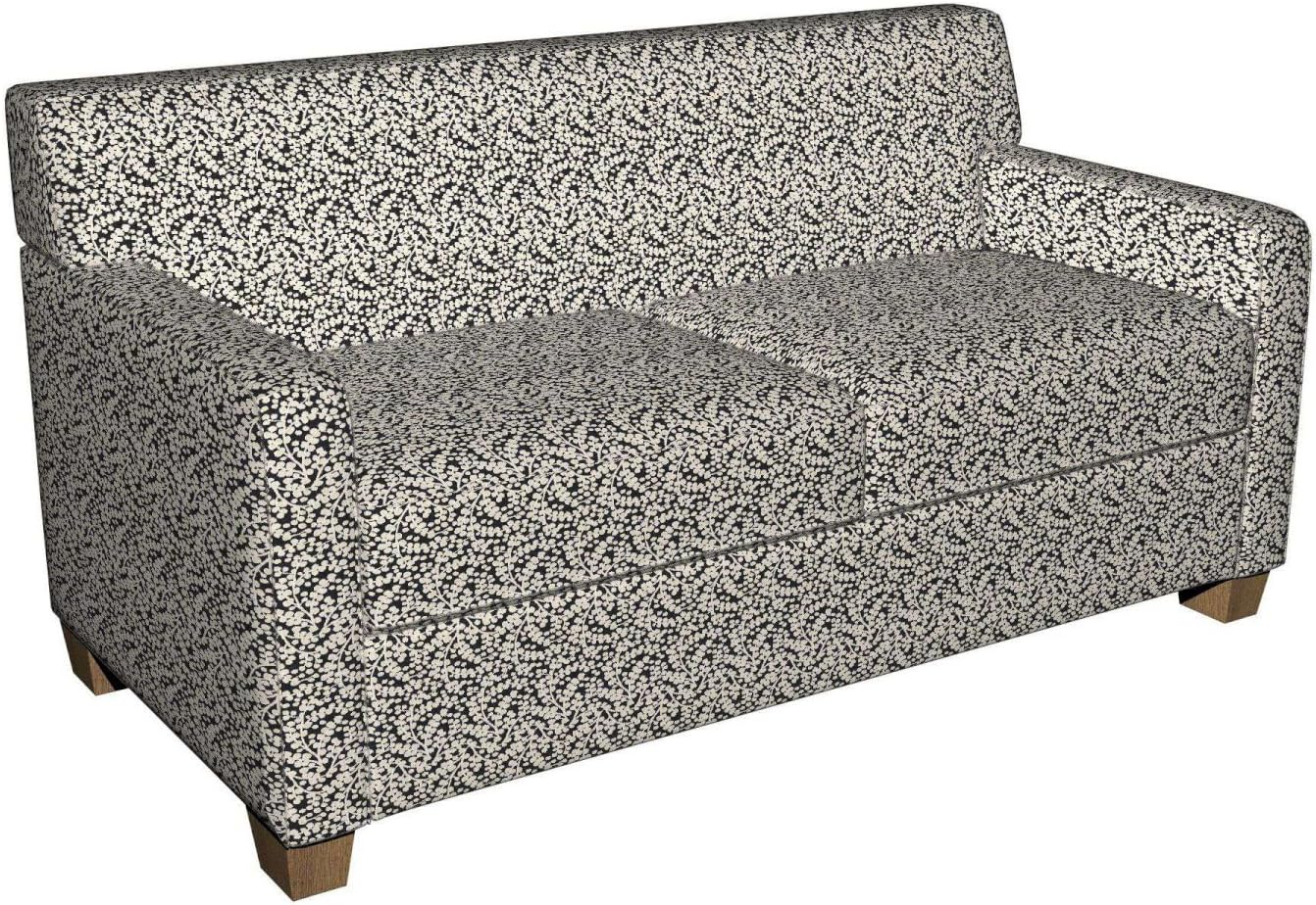 Black and Off-White Leafy Vines Jacquard Upholstery Fabric by The Yard - SKU: Molly Onyx
