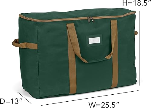 Vista 96 de Covermates Keepsakes Rolling Treasurekeeper Storage Bag - Carrying Handles, ID Window, Dual Wheels - Holiday Storage, Green