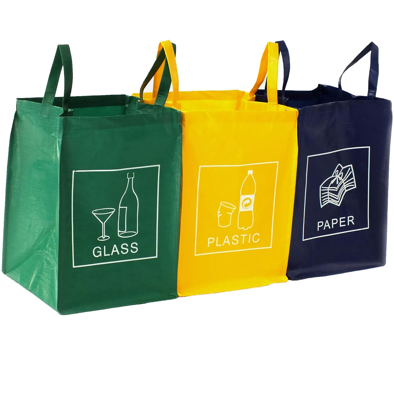 Recycle Bags Set of 3 Trash Bin Waste Separation System Amazon.co.uk