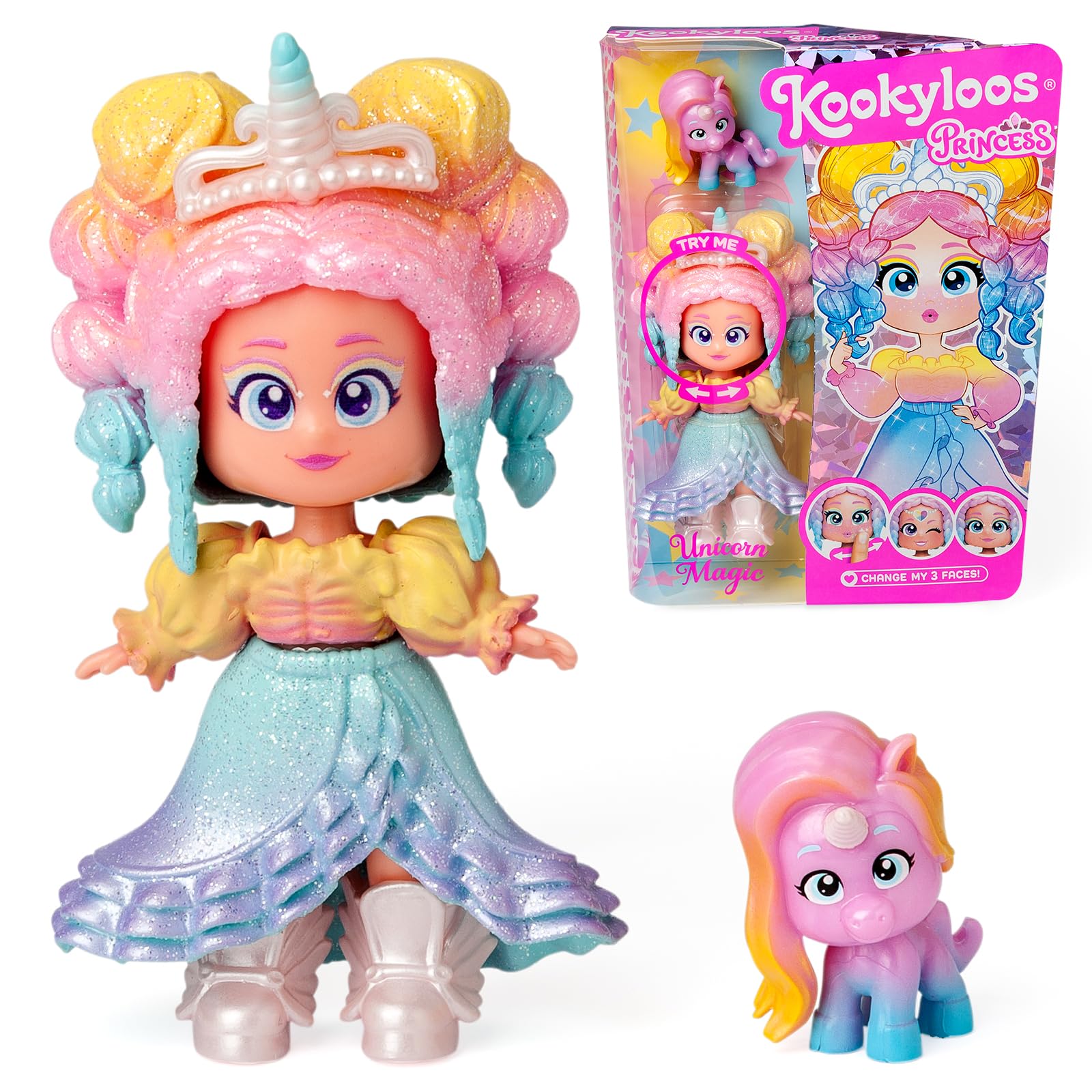 KOOKYLOOS Princess Series UNICORN MAGIC, Collectable doll from the Princess series Contains 1 doll