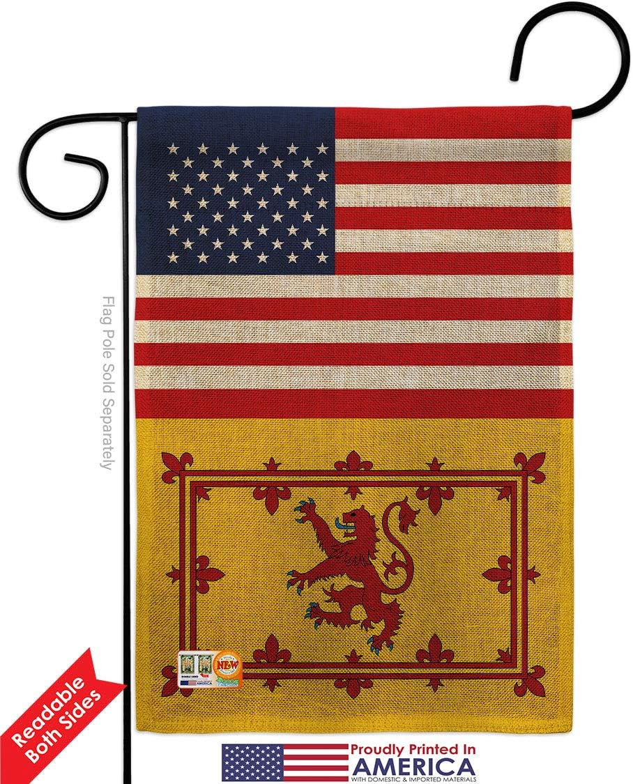 Royal Banner of Scotland US Friendship Burlap Burlap Garden Flag Regional USA American Alliance World Country Particular Area Small Decorative Gift Yard House Double-Sided Made In 13 X 18.5