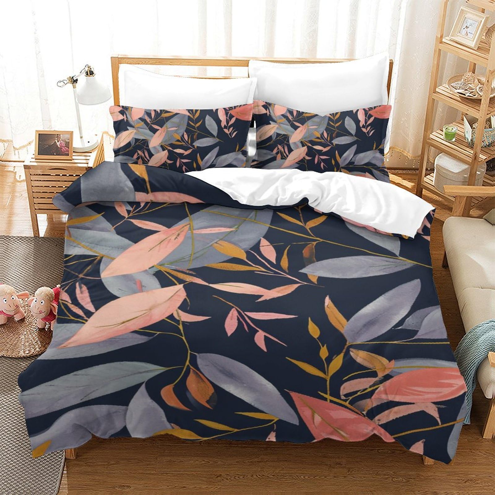 Housse de couette 3D antibactérienne respirante à fermeture éclair pour lit simple