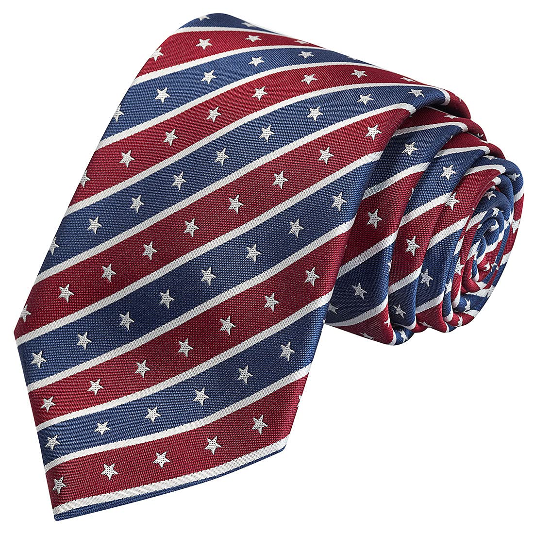 KissTies Mens Red Blue Tie Mens Christmas Ties The US Stars Necktie + Gift Box