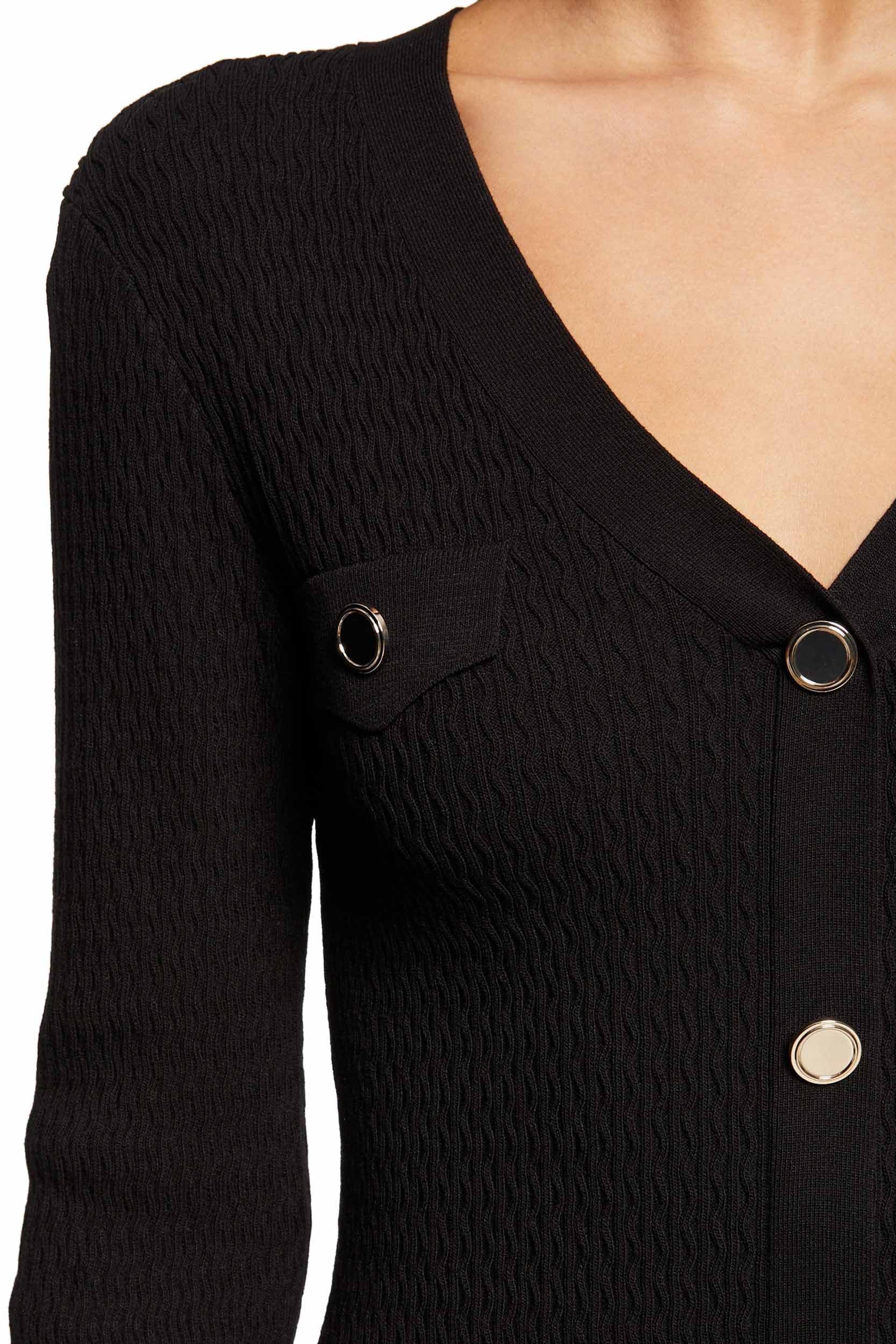 Morgan Robe pull ajustée manches 3/4 à boutons