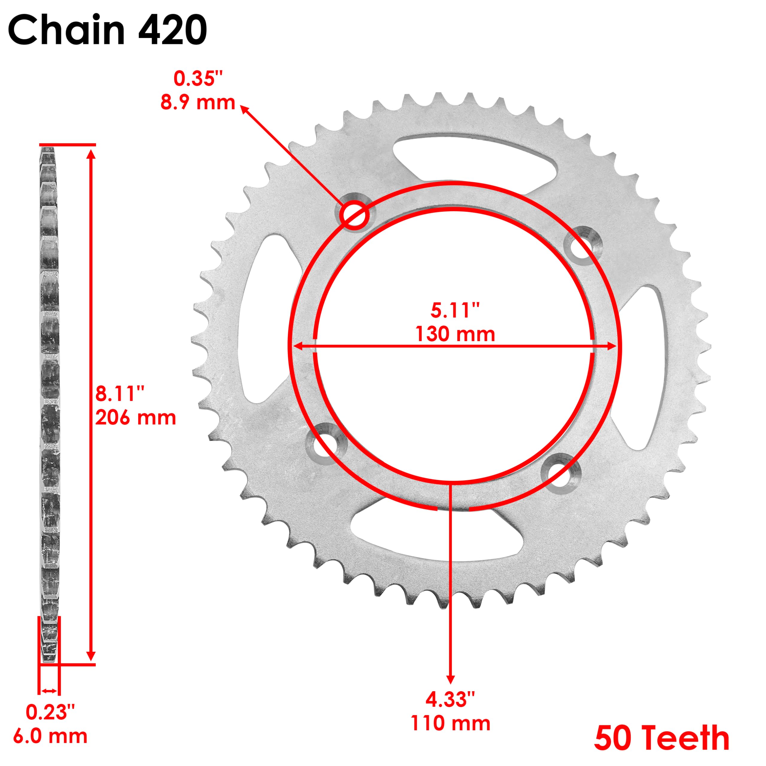 Chain Sprocket Kit 25h Steel 55t Rear Wheel 12t Front Wheel