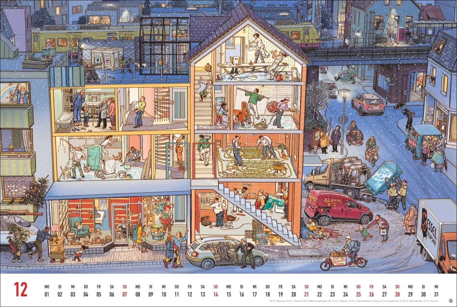 Göbel & Knorr Wimmelbilder Edition Kalender 2025: Großer Wandkalender mit 12 spannenden Wimmelbildern zum Entdecken. Göbel & Knorr Kalender mit Suchbildern für Groß und Klein.