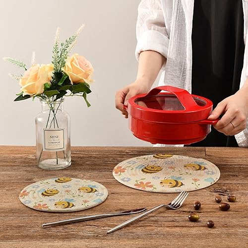 Miniatura 166 de Trivets for Hot Dishes Pots and Pans 2 PC Pot Holders Heat Resistant Cotton Round Potholders for Kitchen Countertop Decorative Autumn Maple Leaves