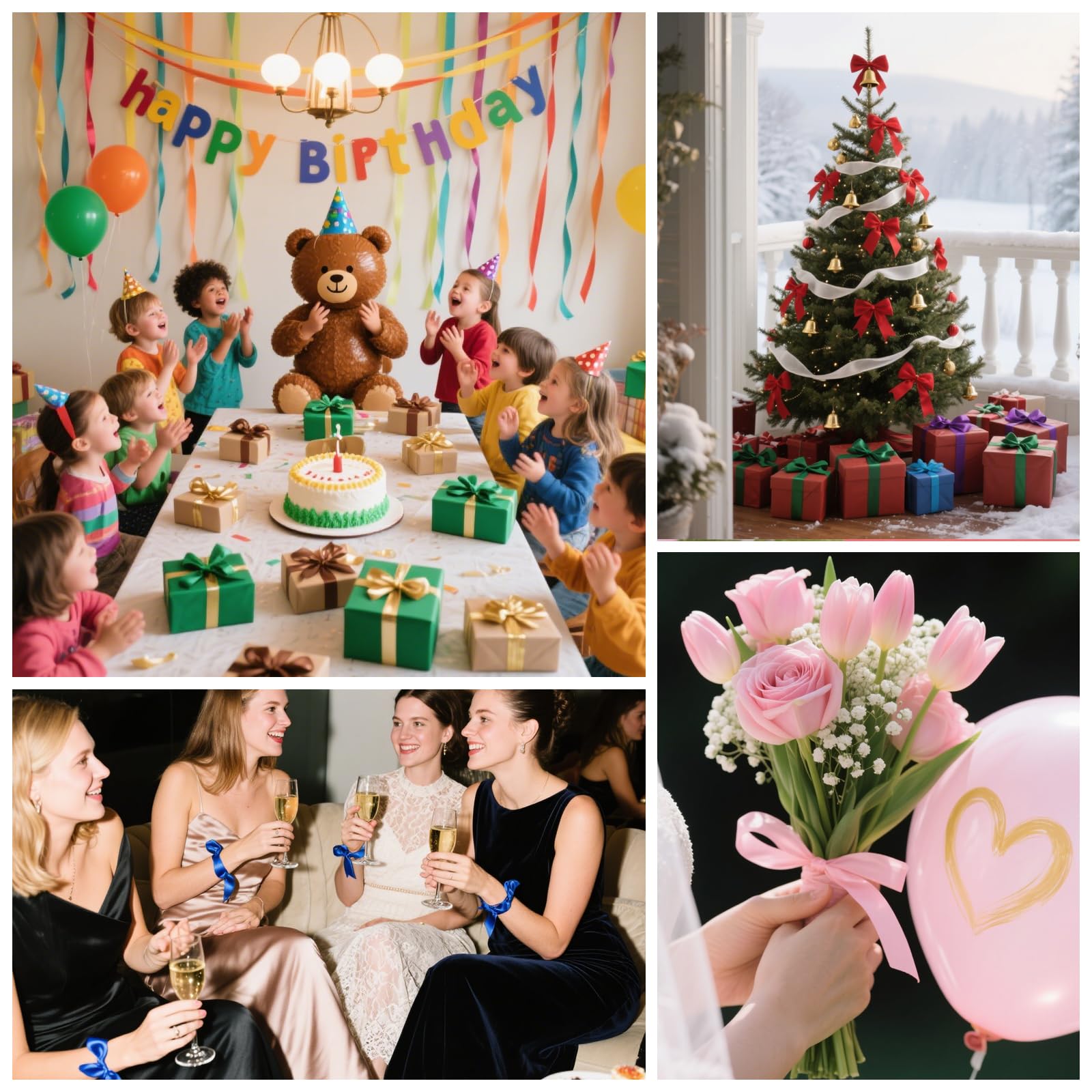 NESCCI 800 Yards Ribbon,3/8 Inch Satin Ribbon,Single Face Satin Ribbons, Perfect for Gift Wrapping,Wedding Decoration,Handmade Bows,Wrapping Bouquet and More