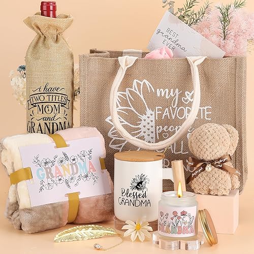 Regalos para abuela, regalos de cumpleaños para abuela de nietos, taza de café para abuela, juego de bolsa de viaje para playa