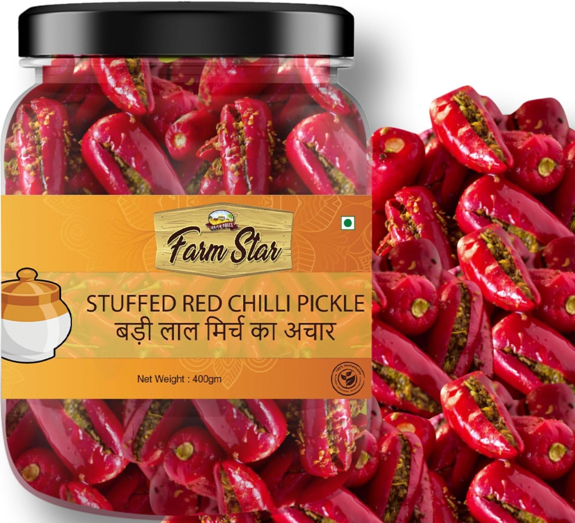 BANARASI -STUFFED RED CHILLI PICKLE - LAL MIRCH KA ACHAR (400gram)