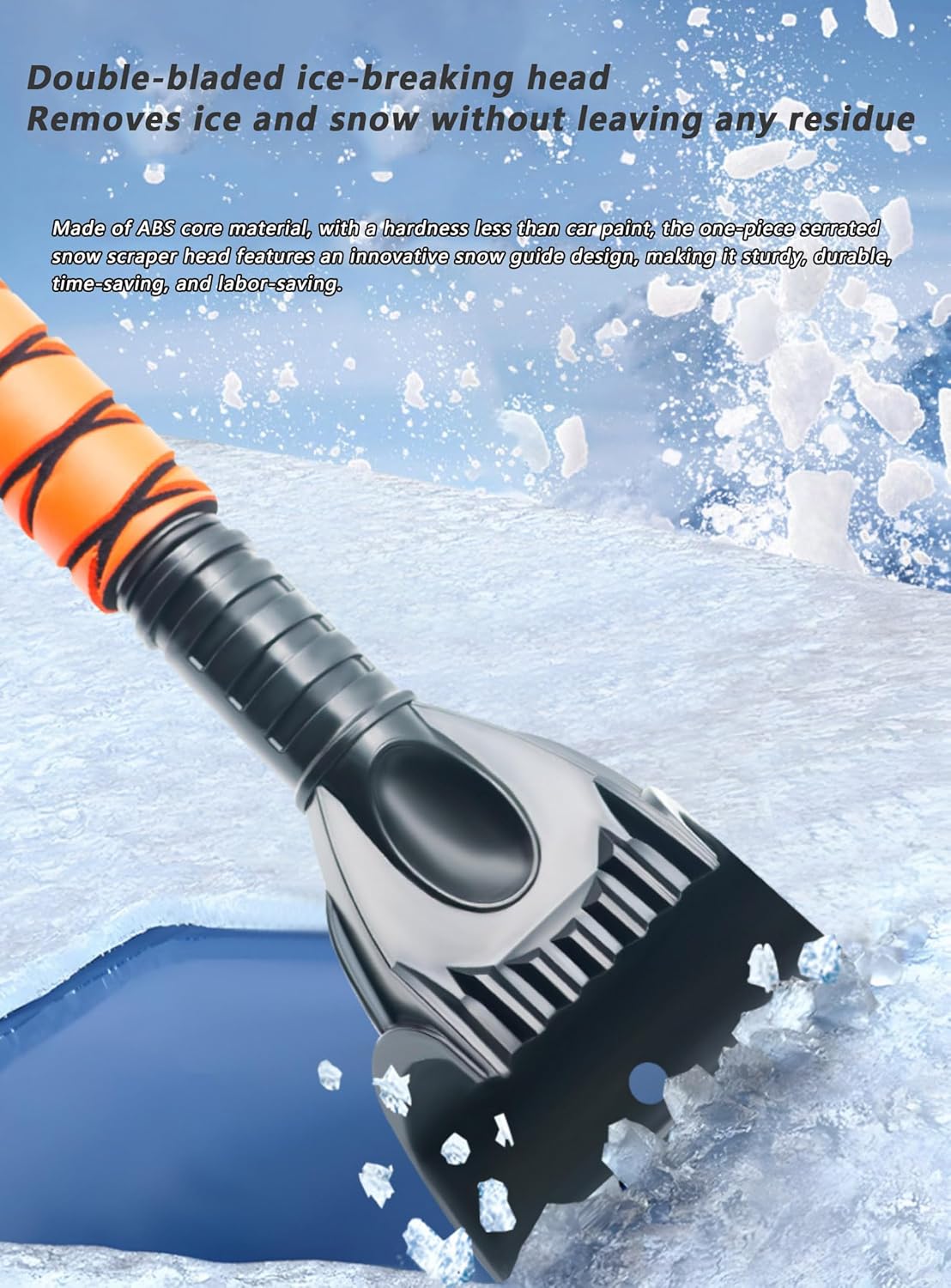 Snow Brush and Ice Scrapers for Car Windshield for Chevrolet S-10 LS, Detachable Pivoting Extendable Car Snow Brush & Ice Scraper Comfortable Foam Grip