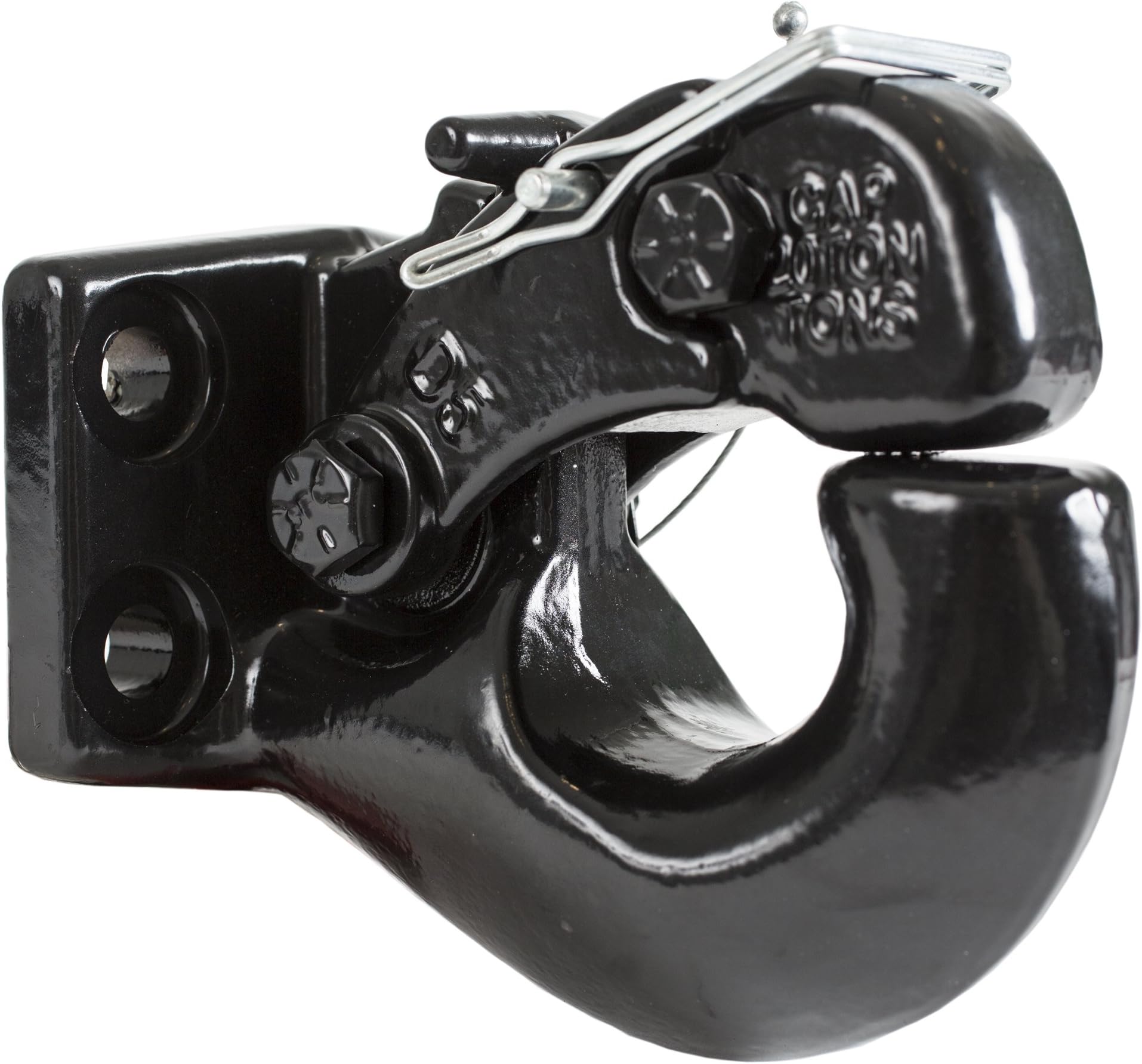 Buyers Products 10042 20 Ton Pintle Hook w/Mounting Kit, 40,000 lb MGTW, 8,000 lbs MVL, Pintle Hitch for Heavy Equipment Towing, Spring‑Loaded Lock, Fits 2–3 in Lunette Ring, Black Powder Coat