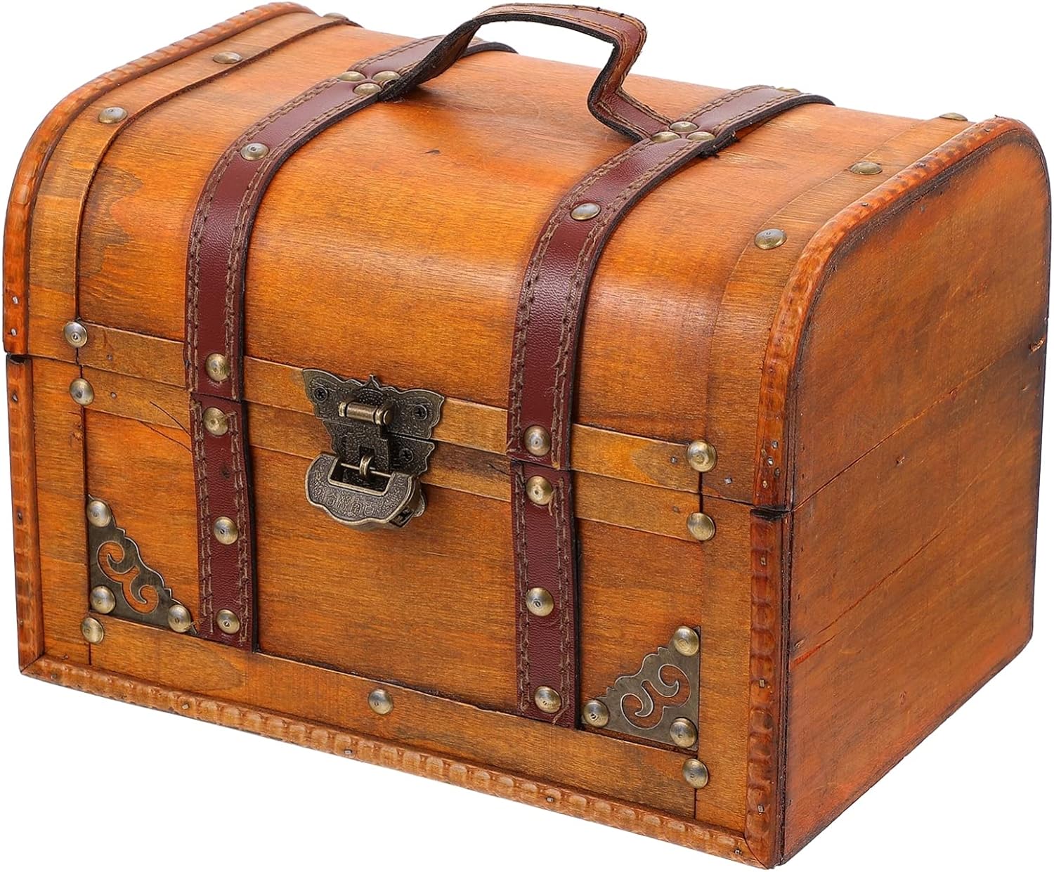 Garneck Wooden Treasure Chest Storage Box for Treasure Treasure Chest