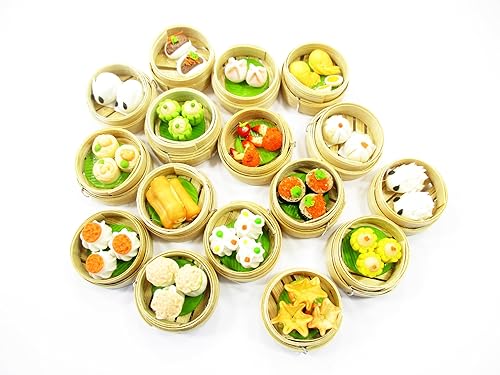 Miniatura 7 de Set of 16 Dim Sum Chinese Cuisine Handmade Dollhouse Miniatures Food 13798