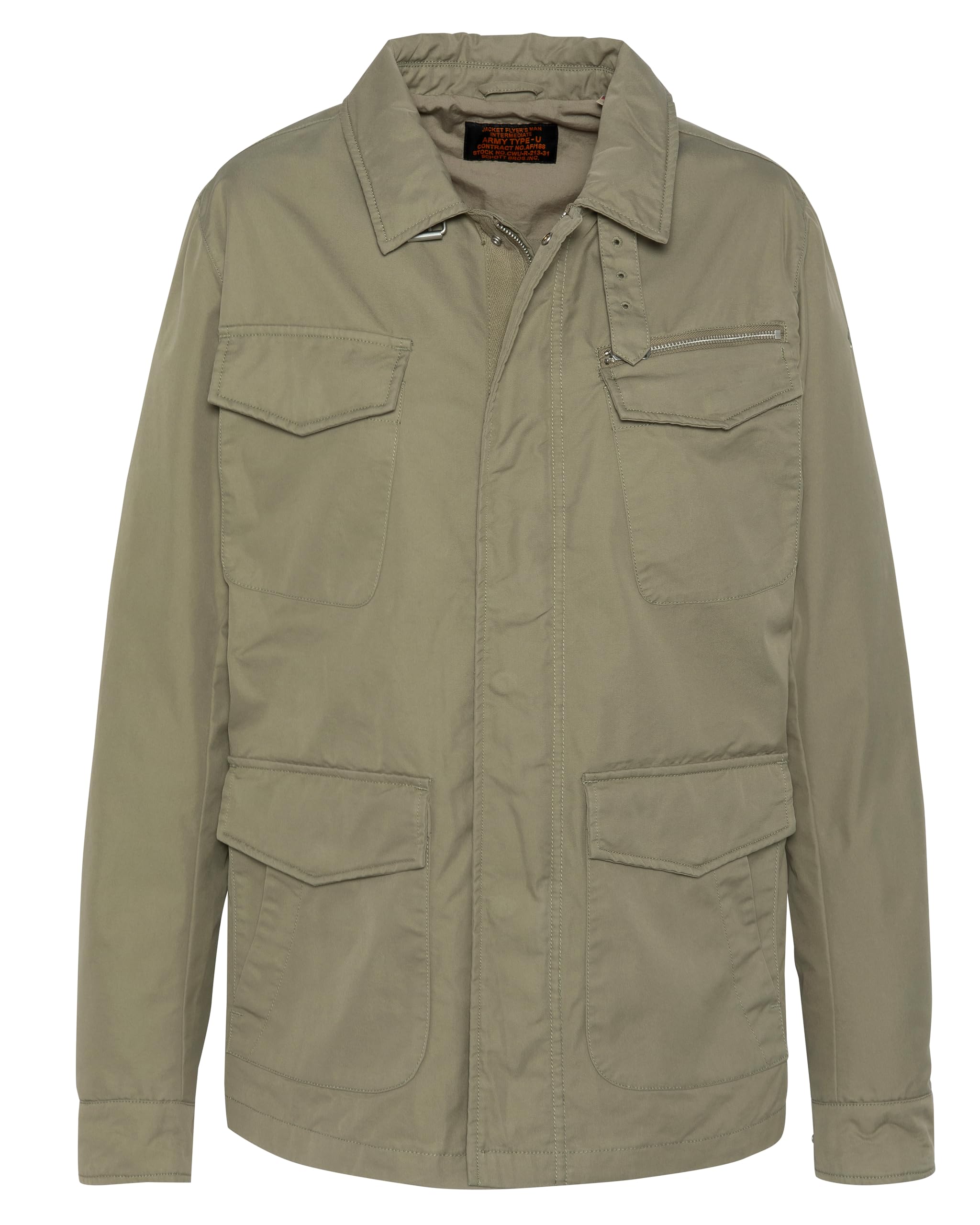 Schott NYC FLINT SAGE Men's Jacket Khaki S, Sage Khaki, S