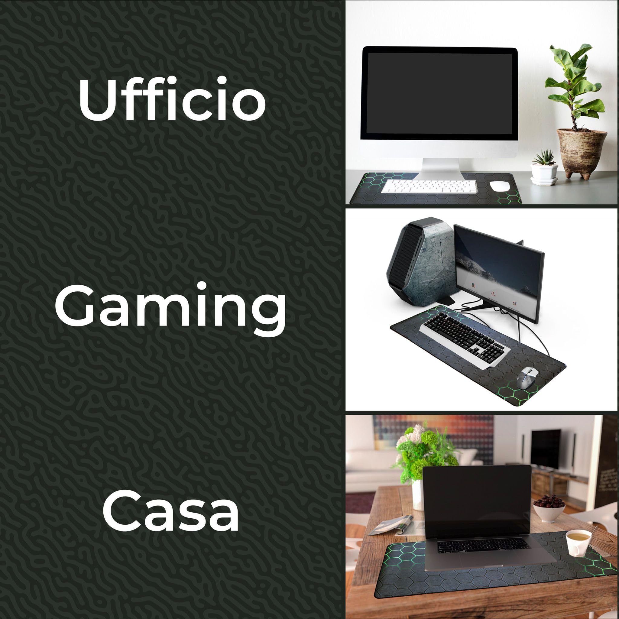 Tappetino Mouse XXL Gaming 80x30 cm Verde