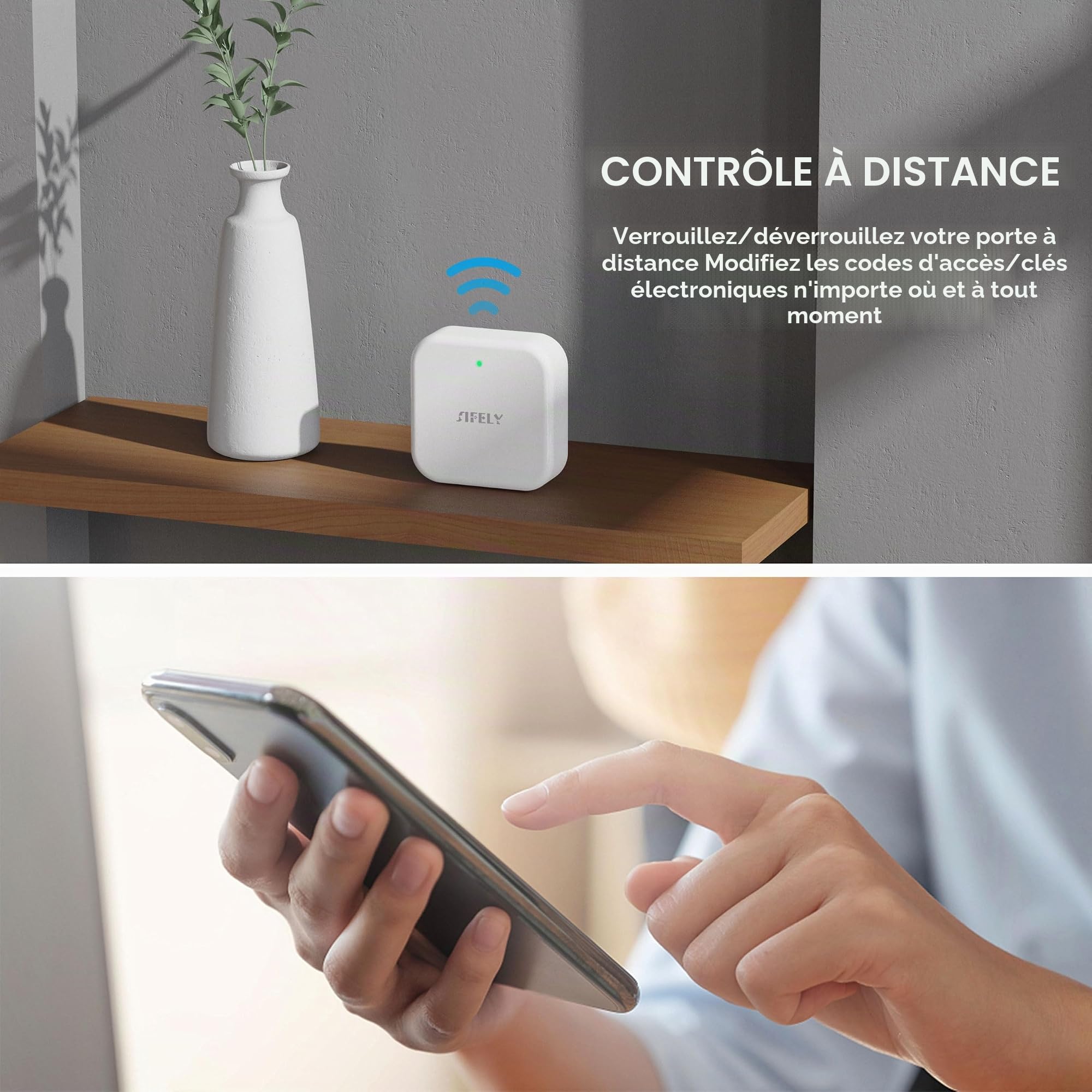 Sifely Passerelle Wi-Fi de serrure de porte intelligente, pont Wi-Fi de verrouillage Bluetooth, passerelle G2, hub G2