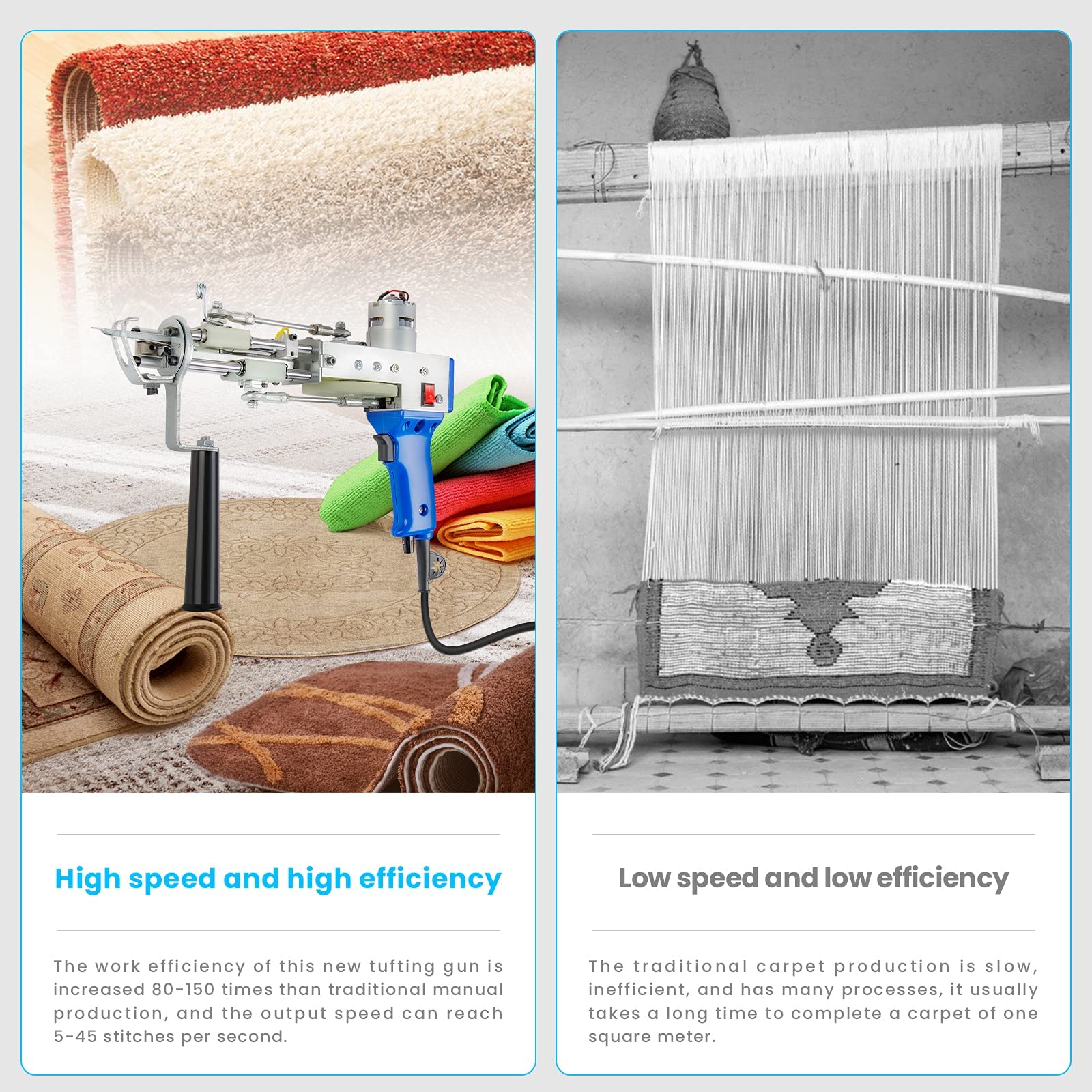 Máquina eléctrica para hacer alfombras, para manualidades, alfombras, manualidades, con herramienta de aguja de hilo