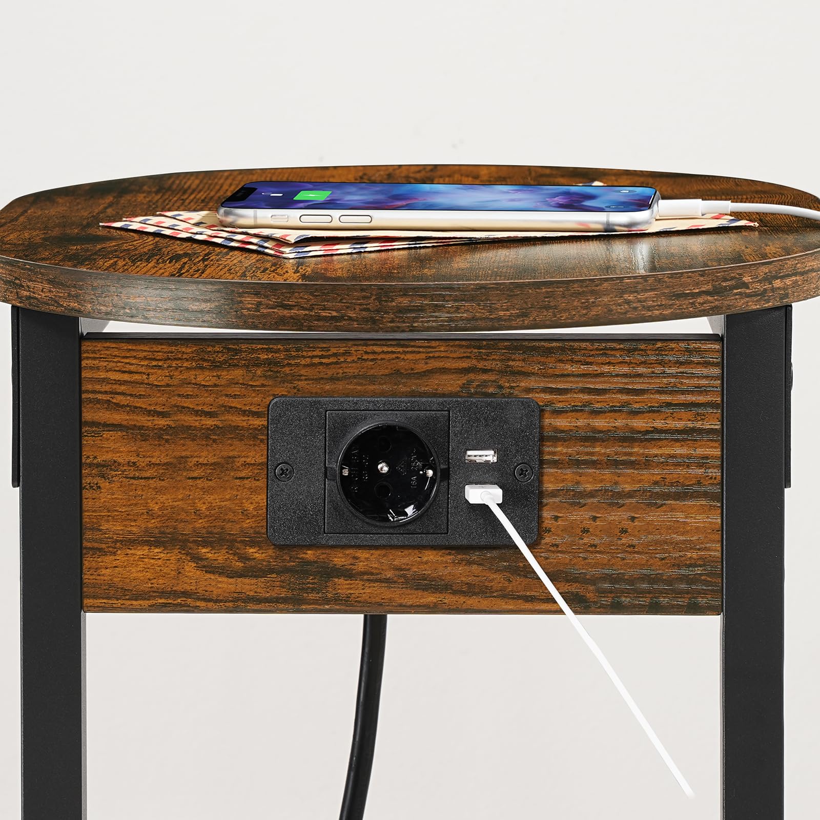 HOOBRO Table d'Appoint avec Plateau Amovible, Petite Table Pliable en