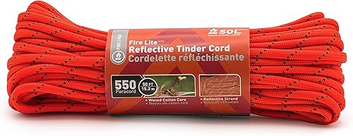 S.O.L. Survive Outdoors Longer 550 Reflective Tinder Cord, 50ft (Pack of 2)