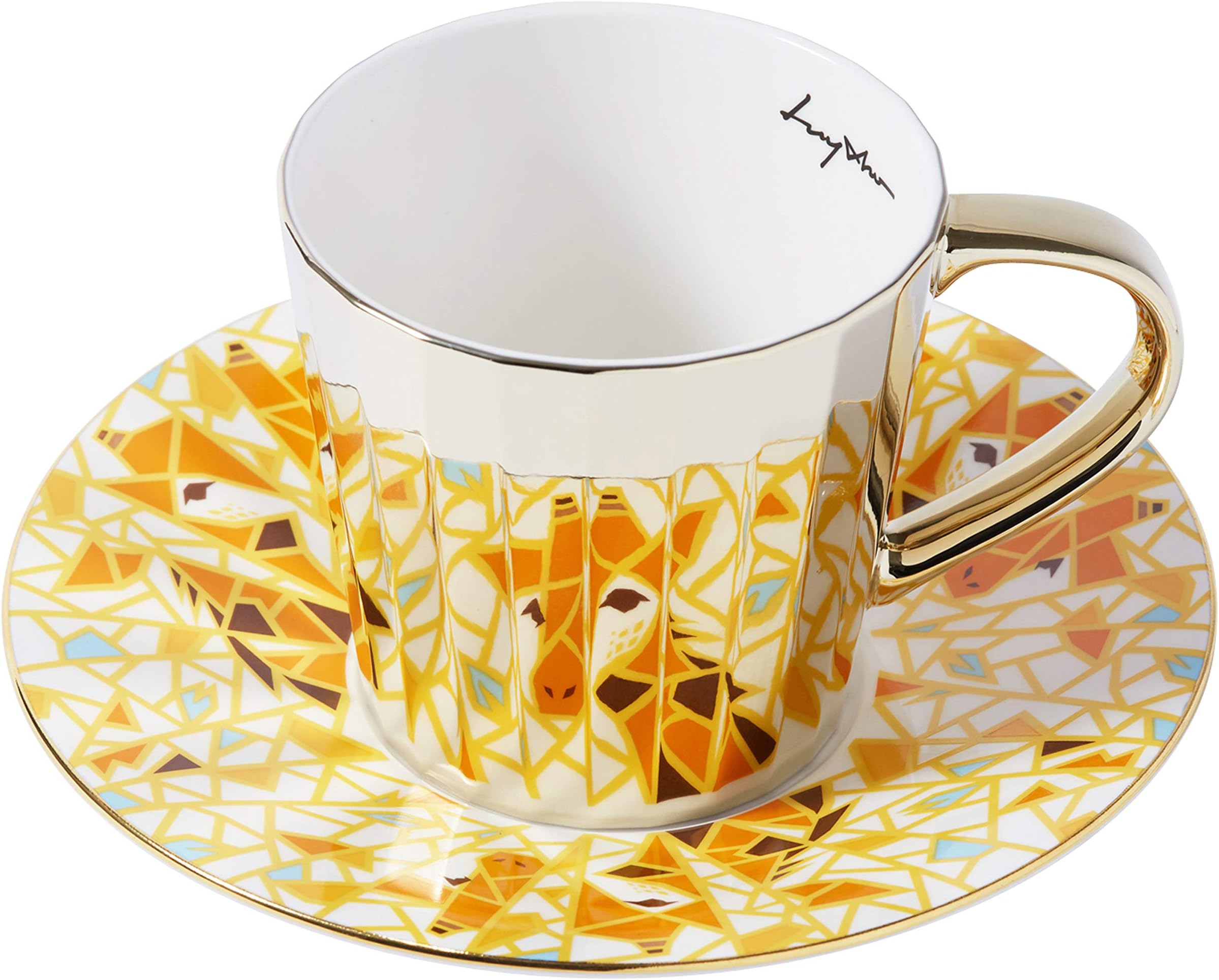 - Luycho] Angled Mirror Cup & Saucer_Rothschild’s Giraffe_11oz