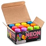 Mini Neon Party Bubbles for Kids - (Pack of 12) Bulk Wands and Bottles for Blowing Bubbles, Birthday Party Favors, Toy Gift, Outdoor Toys, Carnival Prizes, and Goody Bag Stuffers