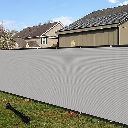 ECOOPTS 6'x40' Pantalla de privacidad para valla con ojales de cobre, apta para vallas comerciales y jardines residenciales al aire libre, bloquea
