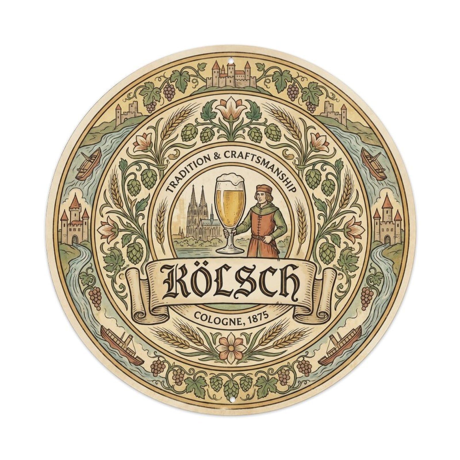 Retro German Cologne Style Ale Malt Roast Cellar Brew Metal Tin Sign