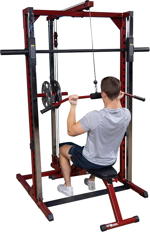 Body-Solid Best Fitness BFSM250P4 Smith Machine Package with LAT Attachment and Bench