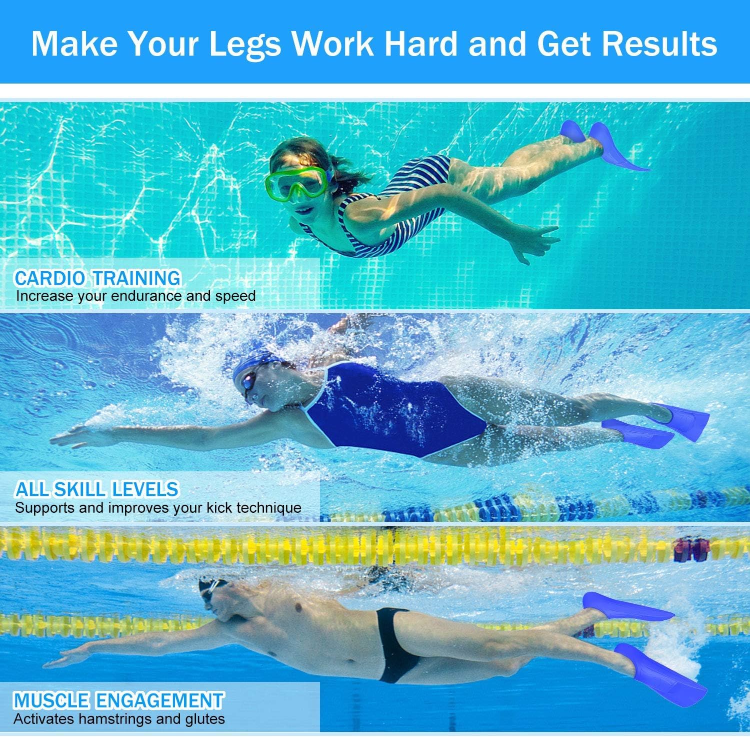 Gintenco Aletas de Buceo, Aletas de Snorkel para Hombres y Mujeres,Freediving y Pesca submarina, Unisex Adulto