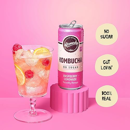 Miniatura 2 de Remedy Kombucha Tea Organic Drink - Bebida orgánica sin azúcar, keto, vegana, sin OMG, sin gluten y baja en calorías, bebida viva espumosa con