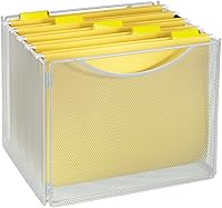 Vista 5 de Safco Productos Onyx Mesh - Cubo de archivo tamaño carta 2170BL negro, acabado de capa de polvo negro, construcción de malla de acero duradero