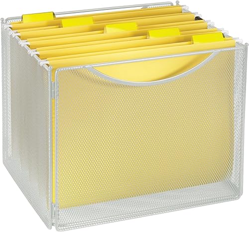 Miniatura 5 de Safco Productos Onyx Mesh - Cubo de archivo tamaño carta 2170BL negro, acabado de capa de polvo negro, construcción de malla de acero duradero