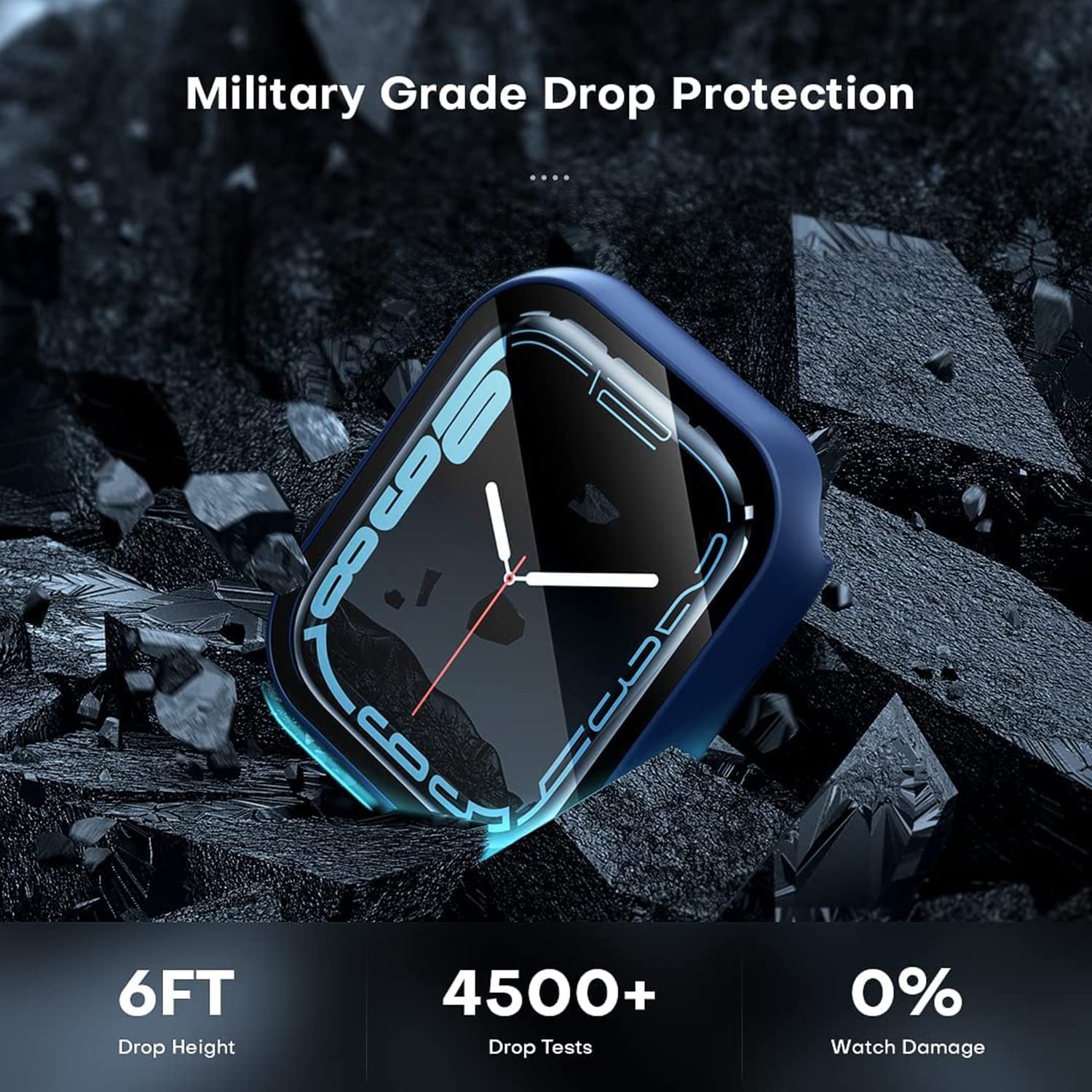 TINSOI Hard PC Case with Tempered Glass Screen Protector Compatible with Apple Watch Series 3 Series 2 Series 1 38mm