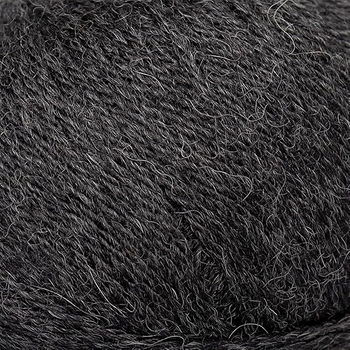 Miniatura 3 de Juego de 3 madejas de 100% lana de alpaca, peso DK, celestial, suave y perfecto para tejer y tejer (gris carbón, DK)