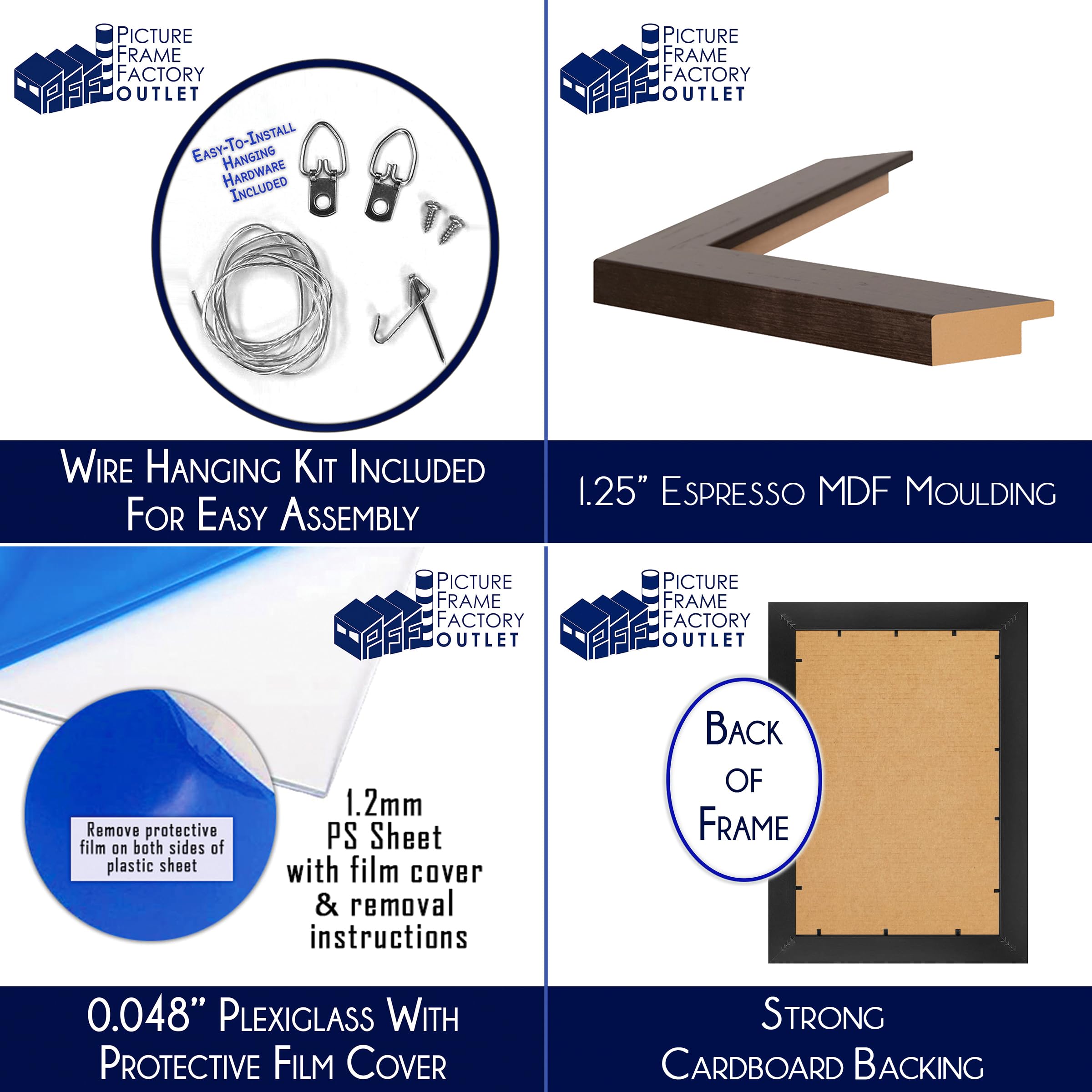 PFF PictureFrameFactoryOutlet - 11.25x15.75 Inch - Premium 1.25