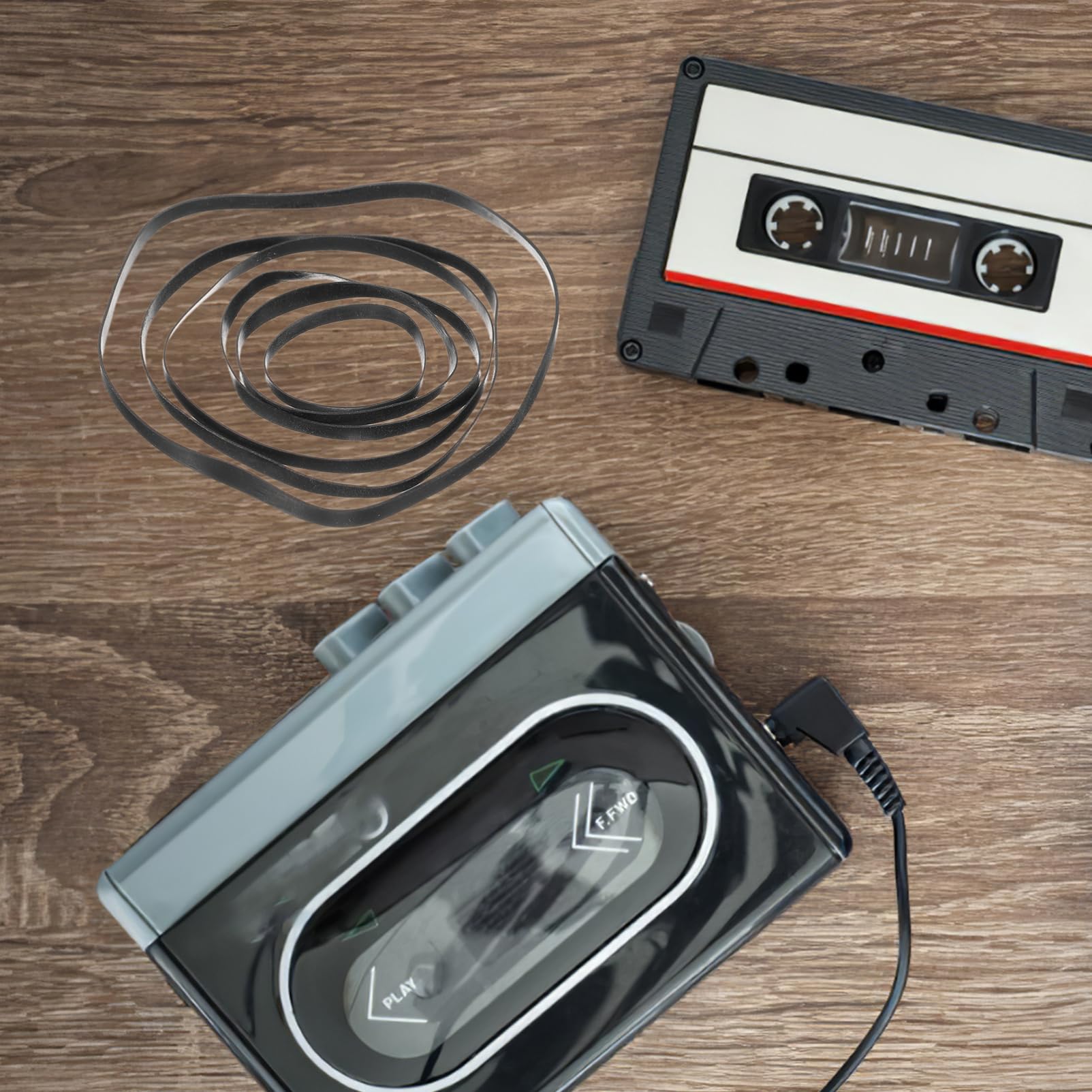 NUOBESTY 50 Pezzi Cinghie di Gomma Quadrate per Lettore di Cassette e Registratore a Nastro, Resistenti All’usura, Flessibili e Lisce, Ricambio per Lettori Cd, Dvd e Cassette per Uso
