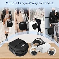 Vista 6 de Funda de transporte VR para Oculus Quest 2 Estuche rígido para Meta Quest 3Quest 2Apple Vision Pro con correa para la cabeza, auriculares